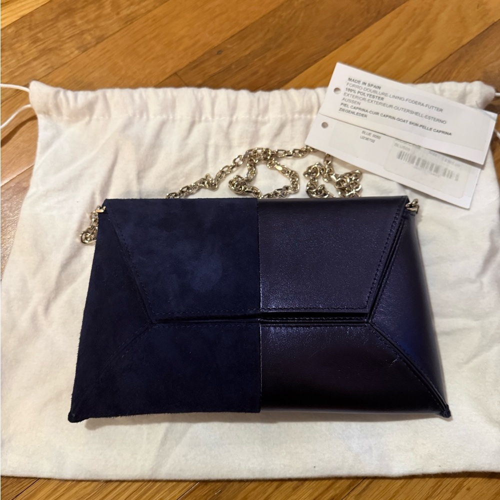 Stuart Weitzman Elegant Blue and Suede Women's Bag